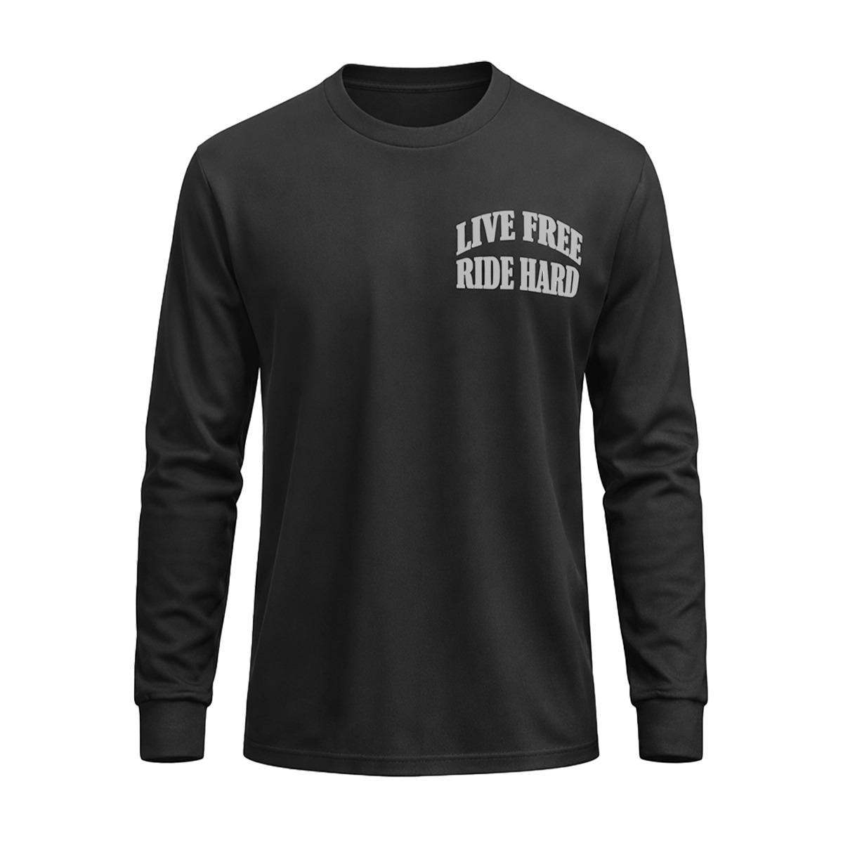 Live Free Ride Hard - Men's Long Sleeve Biker Tee - Unik Just for Bikers - Flyclothing LLC