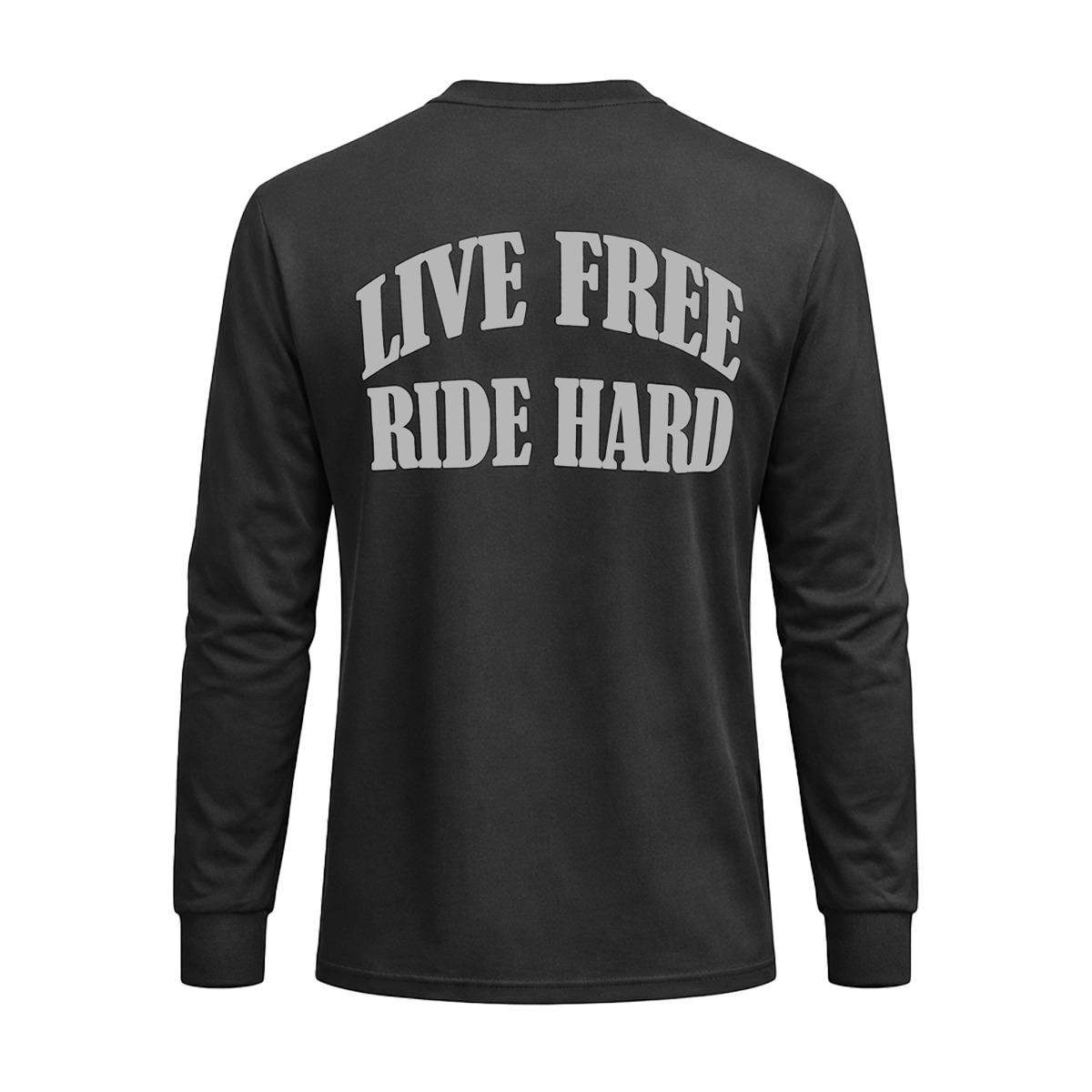 Live Free Ride Hard - Men's Long Sleeve Biker Tee - Unik Just for Bikers - Flyclothing LLC