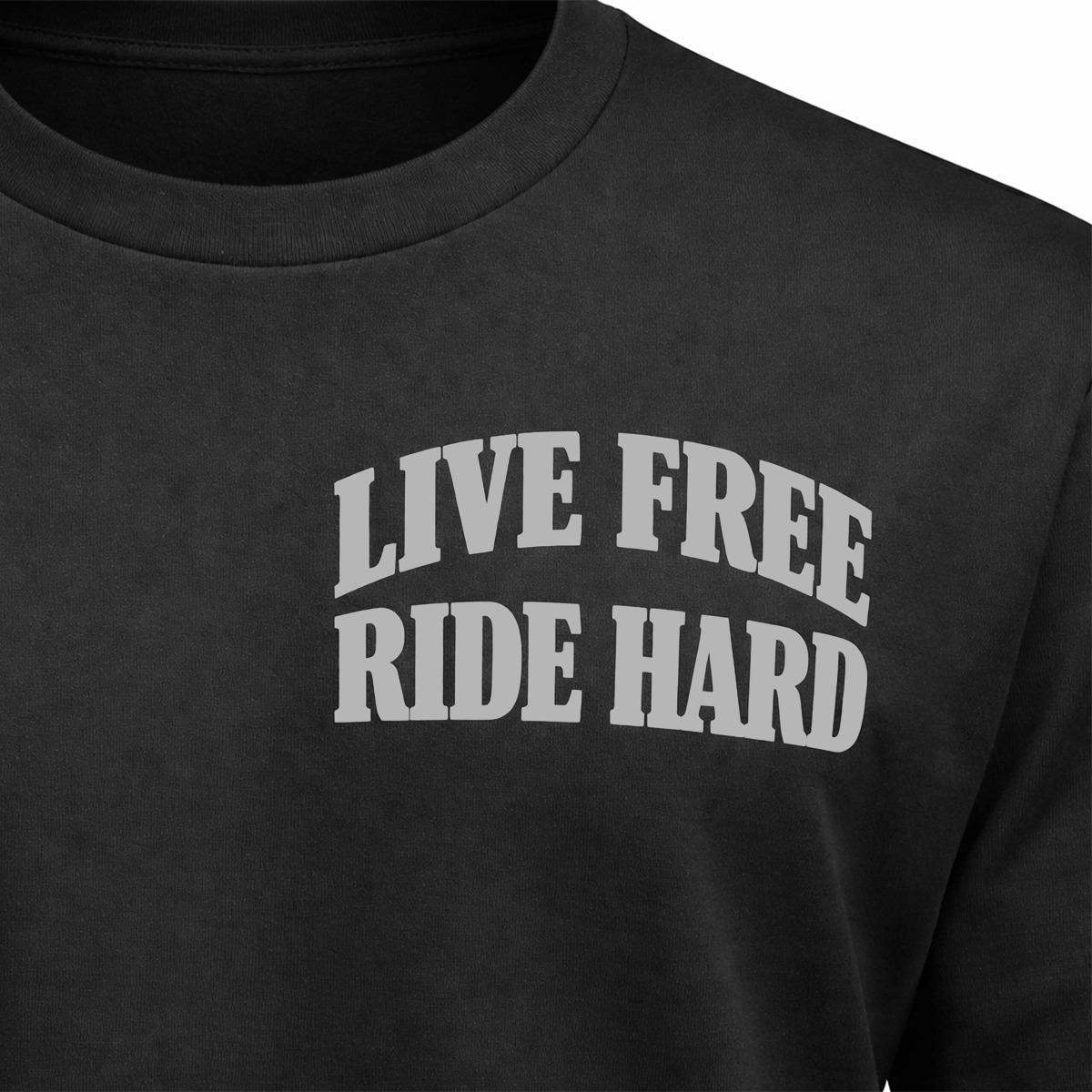 Live Free Ride Hard - Men's Long Sleeve Biker Tee - Unik Just for Bikers - Flyclothing LLC