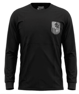 Men's Black Long Sleeve T-Shirt with American Eagle & Flag Print - Unik Just for Bikers - Flyclothing LLC