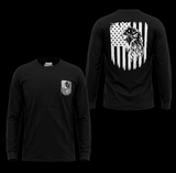 Men's Long Sleeve T-Shirt with American Eagle & Flag Print - Unik Just for Bikers - Flyclothing LLC