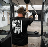 Men's Long Sleeve T-Shirt with American Eagle & Flag Print - Unik Just for Bikers - Flyclothing LLC