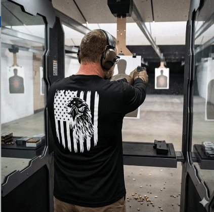 Men's Long Sleeve T-Shirt with American Eagle & Flag Print - Unik Just for Bikers - Flyclothing LLC