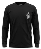 Men's Black Long Sleeve T-Shirt with Skull Graphic Print - Unik Just for Bikers - Flyclothing LLC