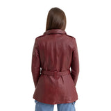 Juliette Women's Asymmetrical Leather Trench Coat - Whet Blu NYC - Flyclothing LLC