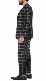 Harvy Men's Black 3-Piece Slim Fit Suit – 2 Button Notch Lapel