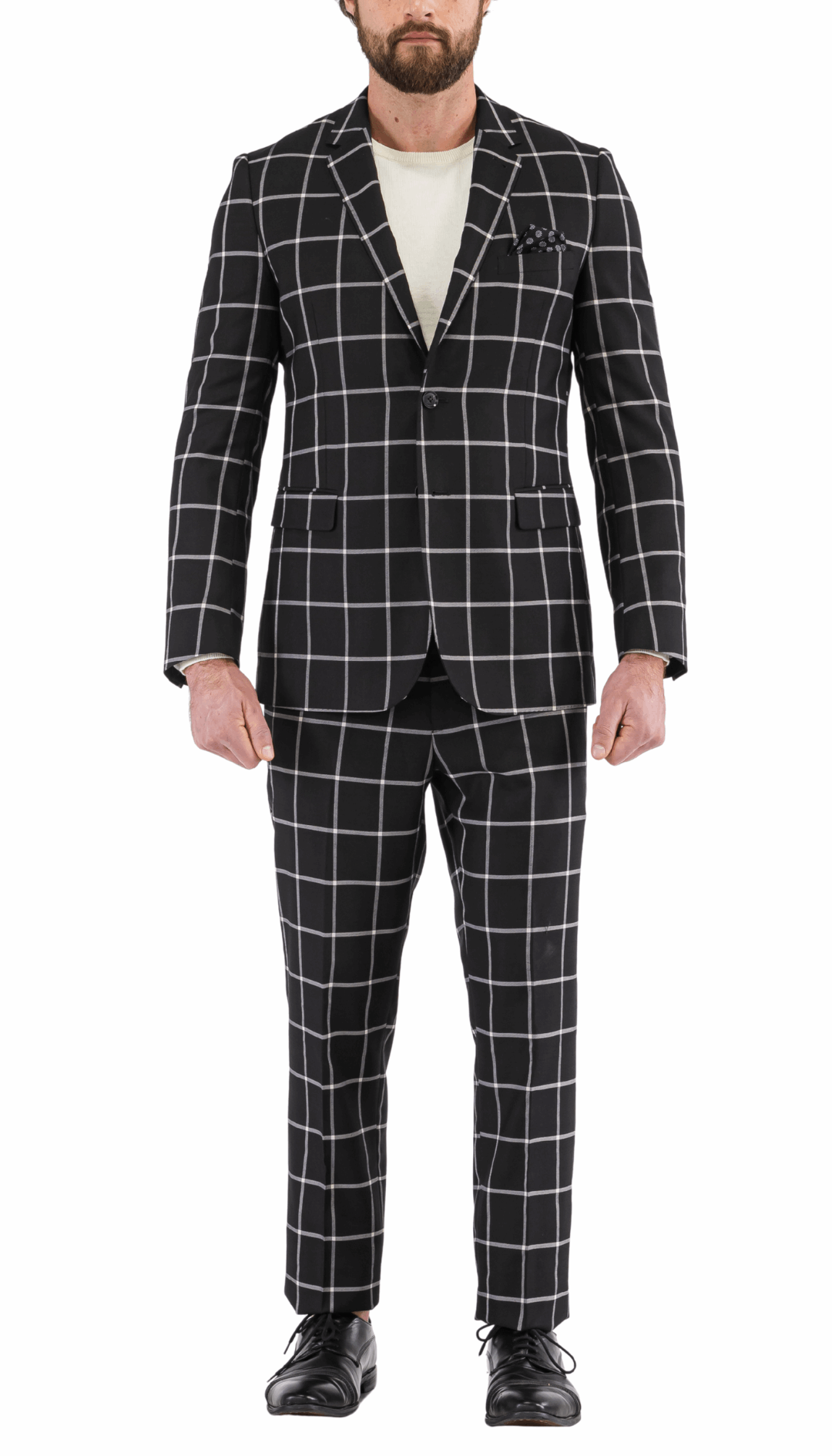 Harvy Men's Black 3-Piece Slim Fit Suit – 2 Button Notch Lapel