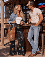 Baha Ranch The Last Roundup Rodeo High Waisted Wide Leg Pants
