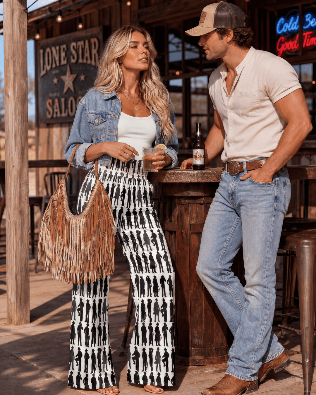 Baha Ranch I'm Your Huckleberry High Waisted Wide Leg Pants - Baha Ranch Western Wear - Flyclothing LLC