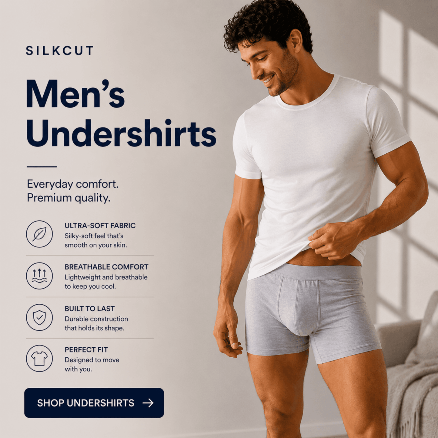 SilkCut Crew Neck T-Shirts - 3 Pack - SilkCut Underwear - Flyclothing LLC