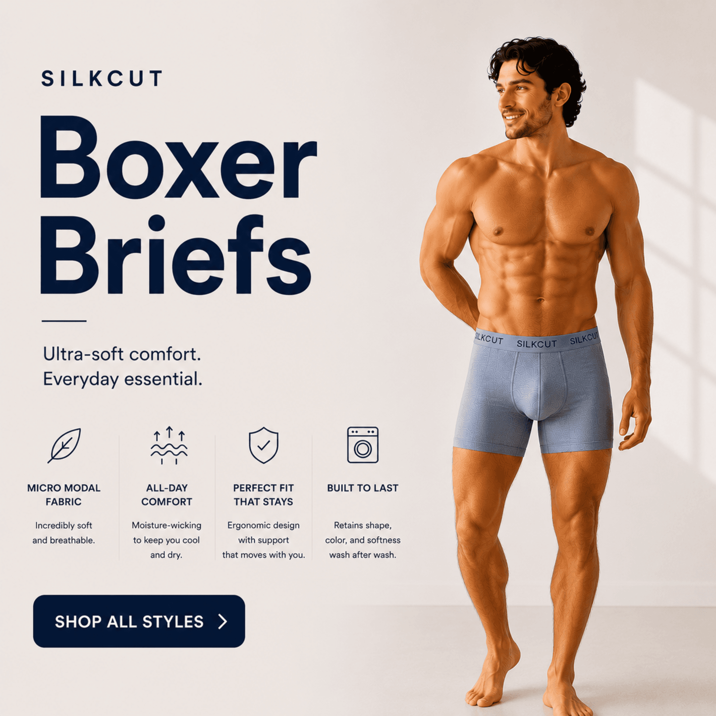 SilkCut Micro Modal Boxer Briefs - 3 Pack - SilkCut Underwear - Flyclothing LLC