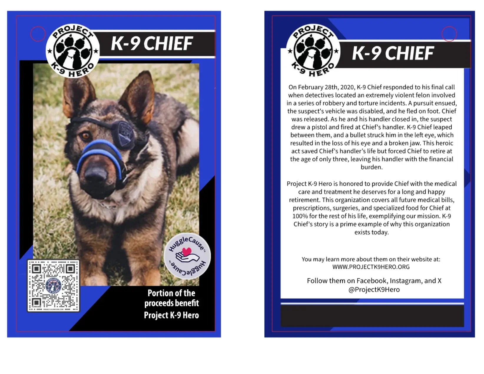 HuggleCause™, Project K-9 Hero, K-9 Chief Knottie® Plush Dog Toy, Large - HuggleHounds - Flyclothing LLC