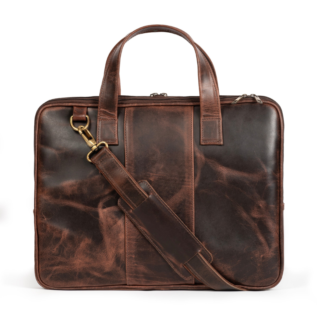 Harbor Laptop Briefcase, Brown - Classy Leather Bags - Flyclothing LLC