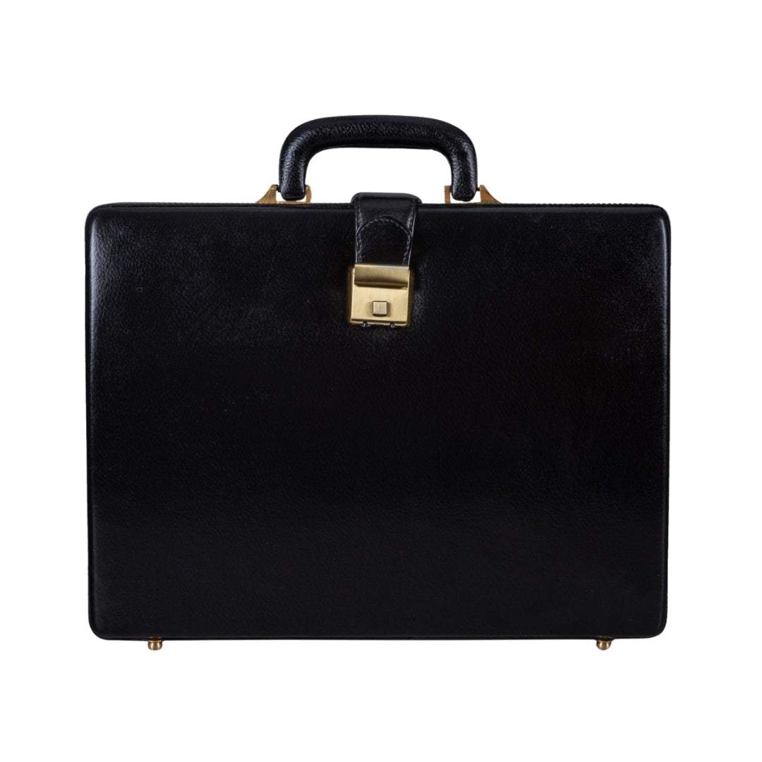 Leather Executive Men's Leather Attache Briefcase - Black - Classy Leather Bags - Flyclothing LLC