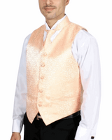 Ferrecci Mens PV50-7 Peach with Cream Back Vest Set - Ferrecci USA - Flyclothing LLC