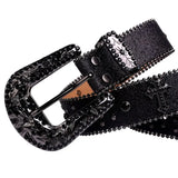 Black Cross Stones With Black Studded Rhinestone Belts - Rhinestone Belt Store - Flyclothing LLC