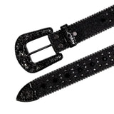 Black Cross Stones With Black Studded Rhinestone Belts - Rhinestone Belt Store - Flyclothing LLC