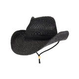 C.C Women's Solid Cowboy Hat with Chin Strap