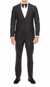 Oxford Black Sharkskin Slim Fit 2 Piece Suit