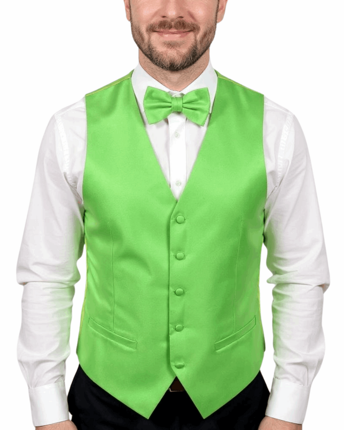Ferrecci Mens PV450 - Lime with Lime Back Adjustable Textured Vest Set