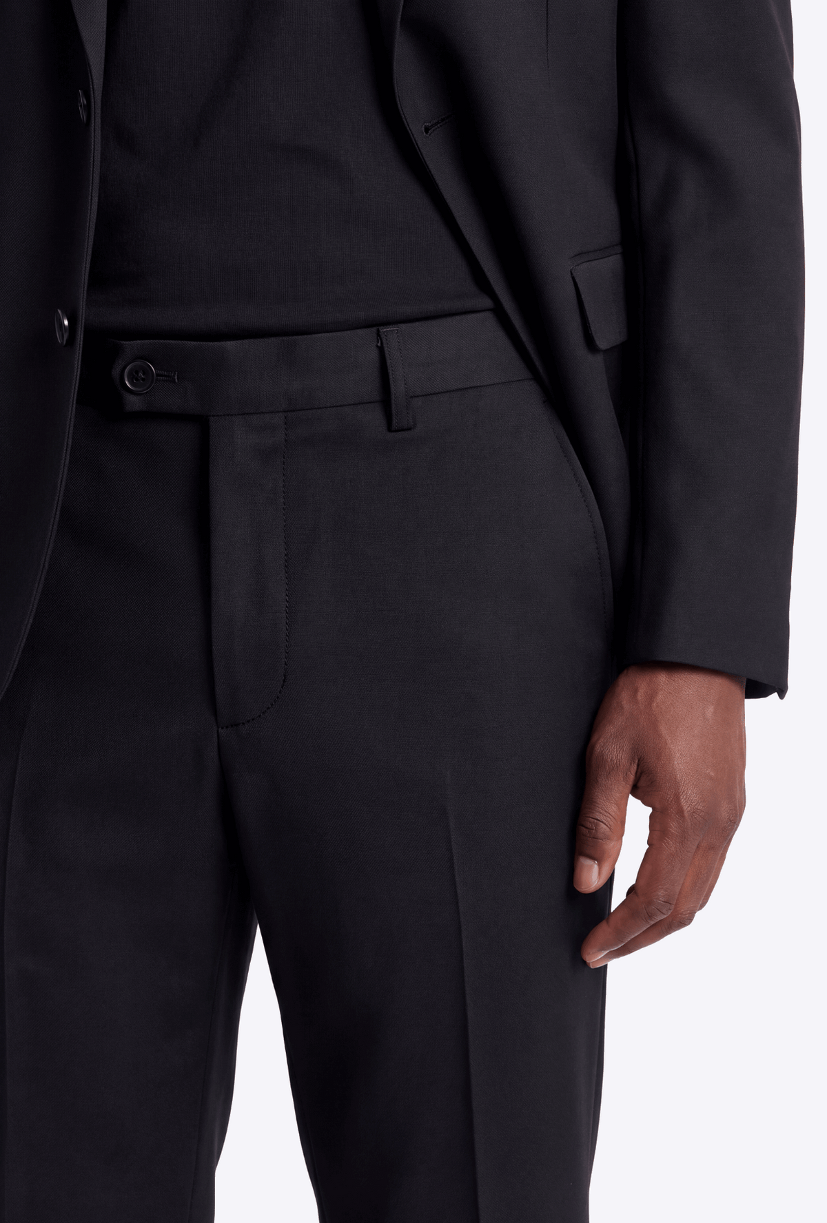 Poly Rayon Black 2 Button Notch Lapel Pick Stitching 3 Pc Slim Fit Suit - Ferrecci USA - Flyclothing LLC