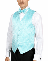 Ferrecci Mens PV50-6 Turquoise with Turquoise Back Vest Set - Ferrecci USA - Flyclothing LLC