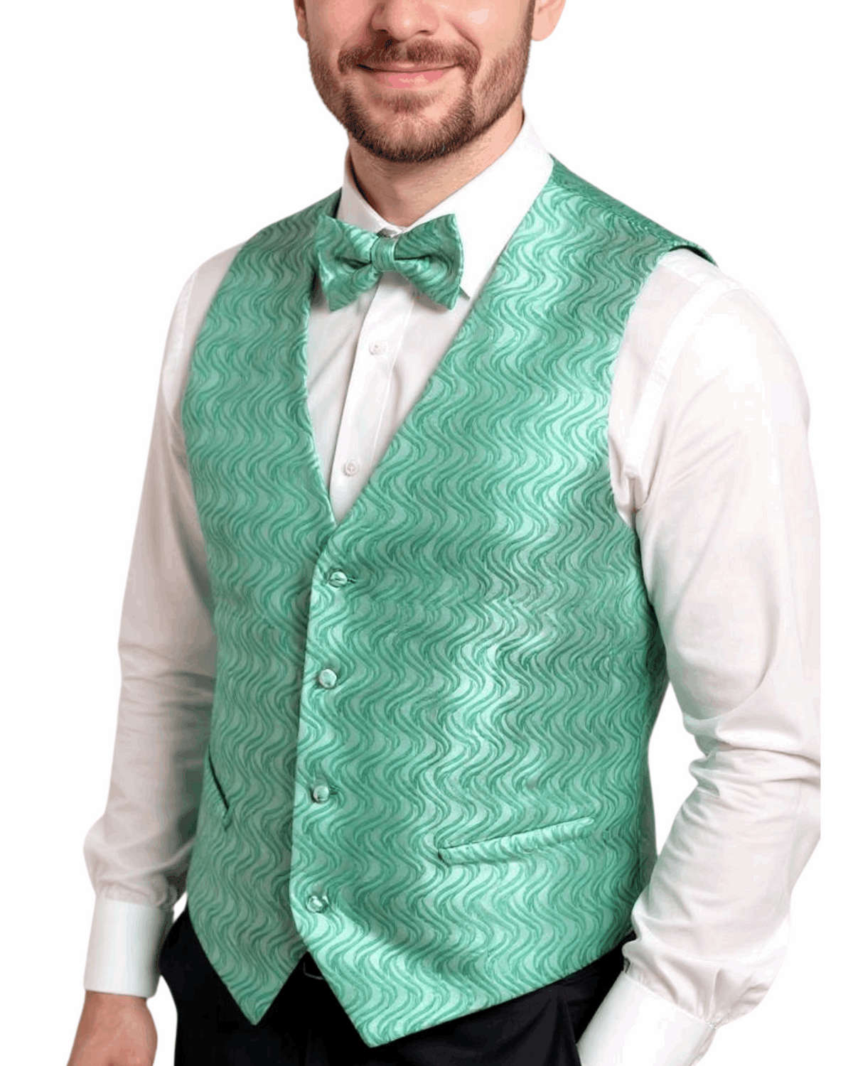 Ferrecci Mens PV150 - Green with Green Back Adjustable Vest Set
