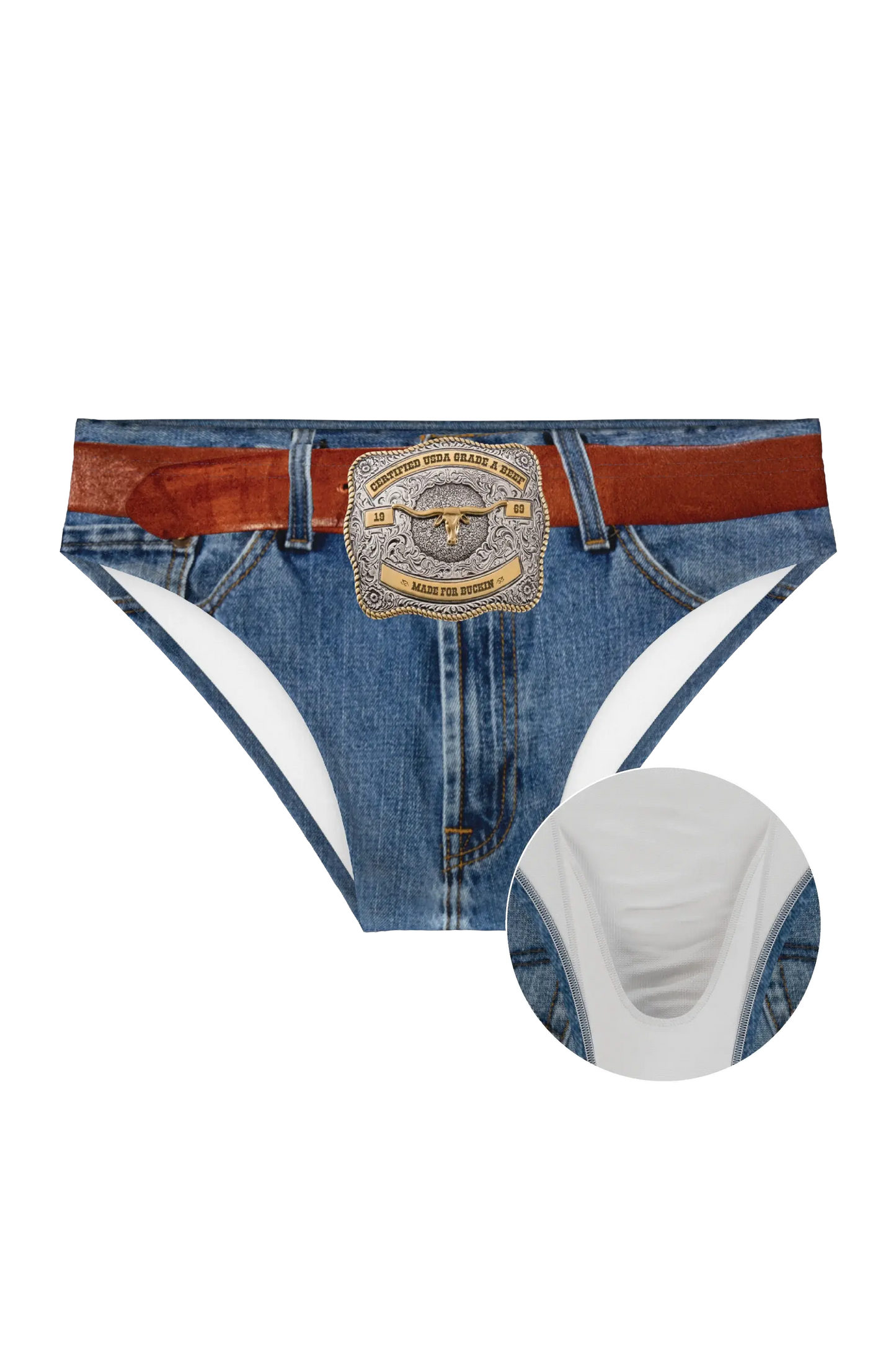 The Ranch Hand | Western Denim Ball Hammock® Pouch Swim Briefs - Shinesty - Flyclothing LLC