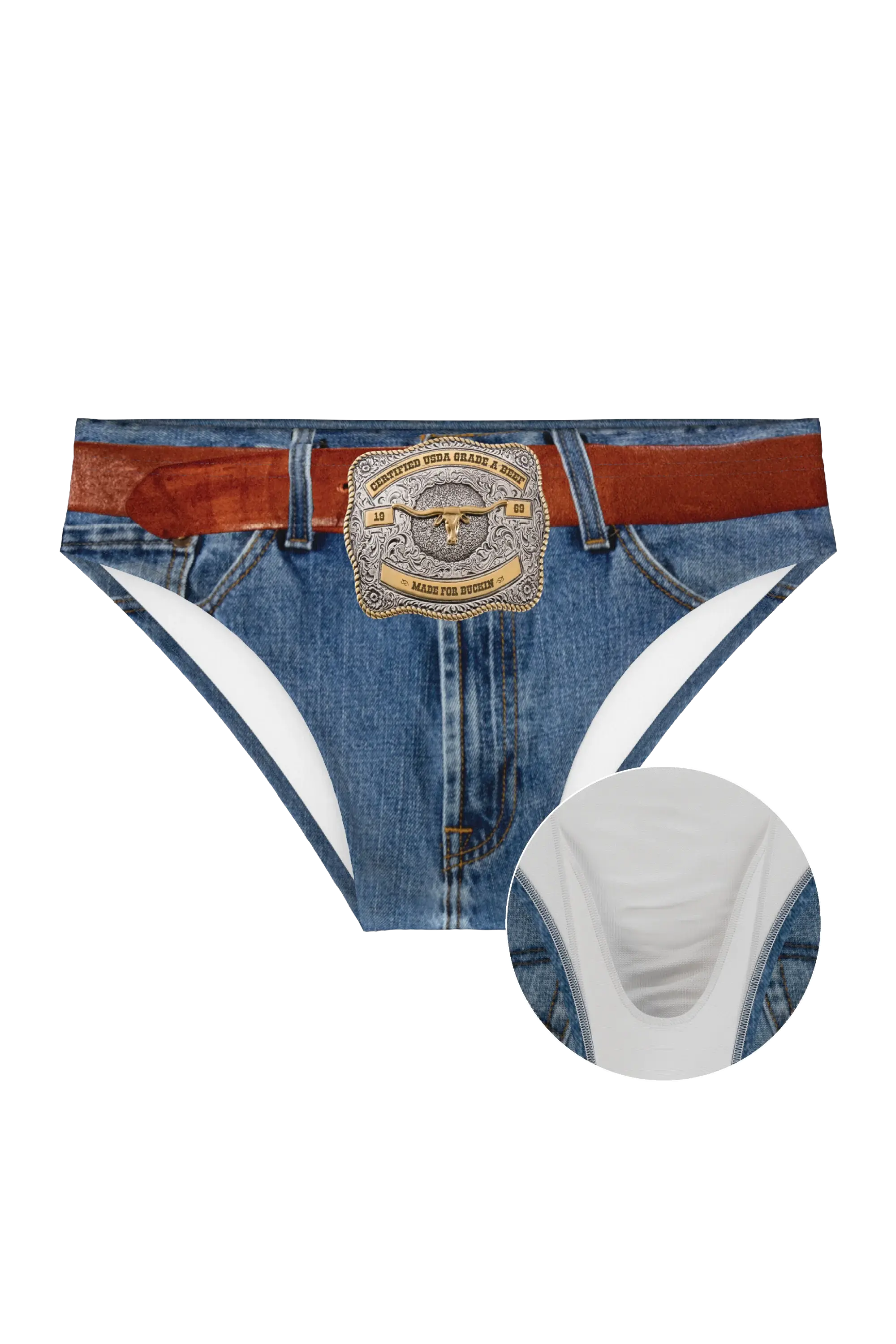 The Ranch Hand | Western Denim Ball Hammock® Pouch Swim Briefs - Shinesty - Flyclothing LLC