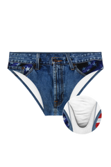 The Chattahoochee Daddy | USA Denim Print Ball Hammock® Pouch Swim Briefs - Shinesty - Flyclothing LLC