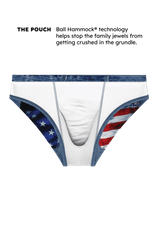 The Chattahoochee Daddy | USA Denim Print Ball Hammock® Pouch Swim Briefs - Shinesty - Flyclothing LLC