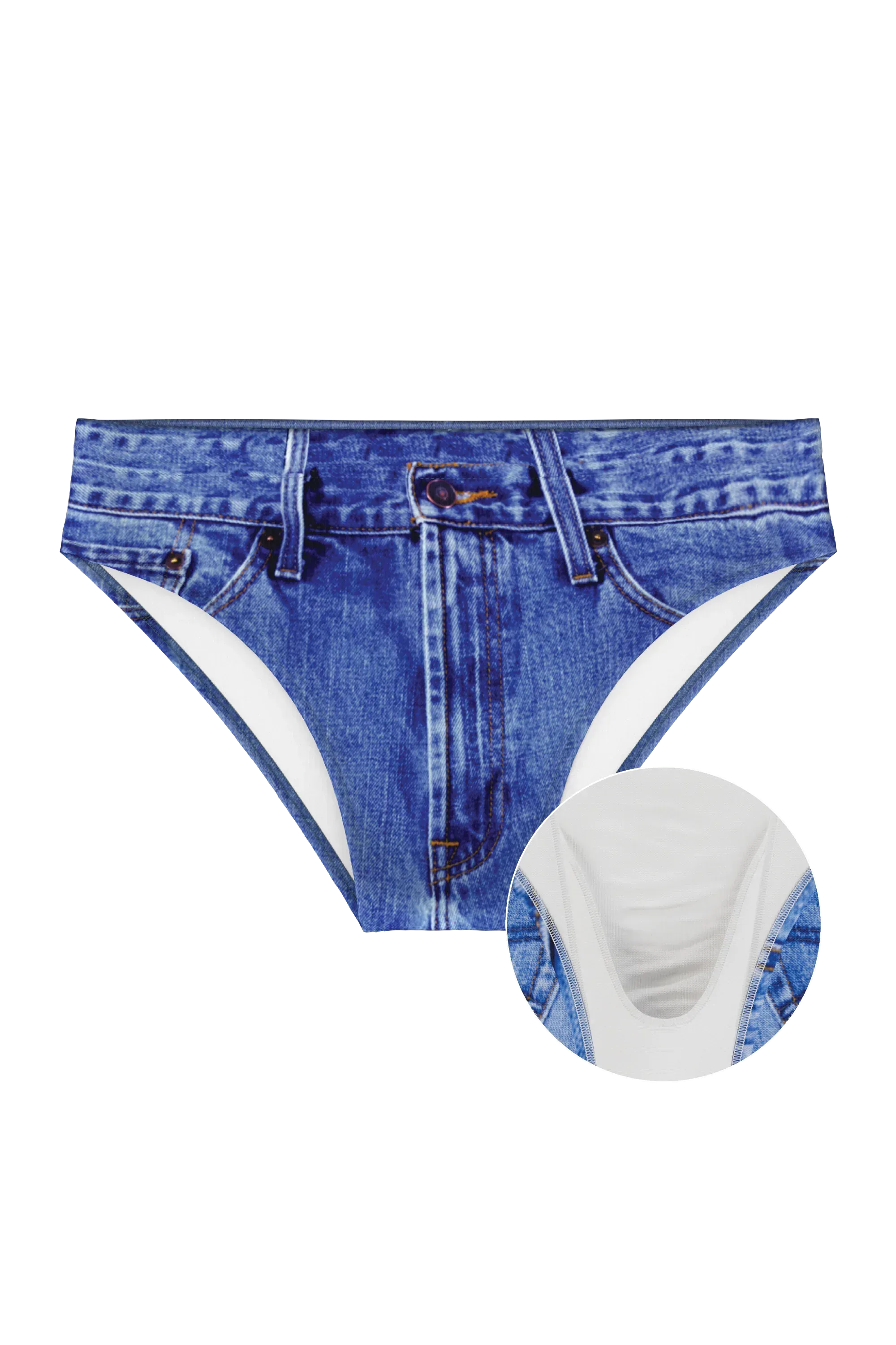 The Daytona Dong Sarong | Denim Print Ball Hammock® Pouch Swim Briefs - Shinesty - Flyclothing LLC