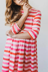 All You Need is Love 3/4 Sleeve Pocket Twirl Dress - Mila & Rose ® - Flyclothing LLC