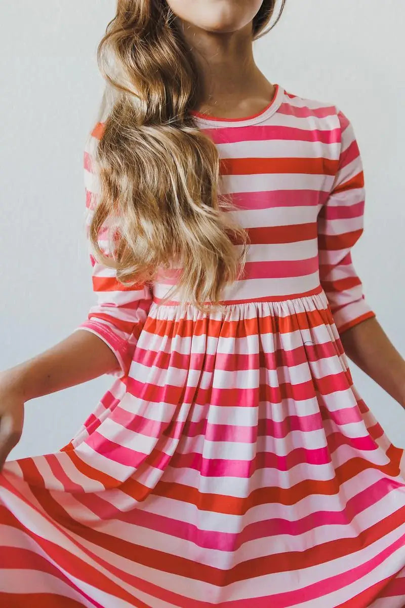 All You Need is Love 3/4 Sleeve Pocket Twirl Dress - Mila & Rose ® - Flyclothing LLC