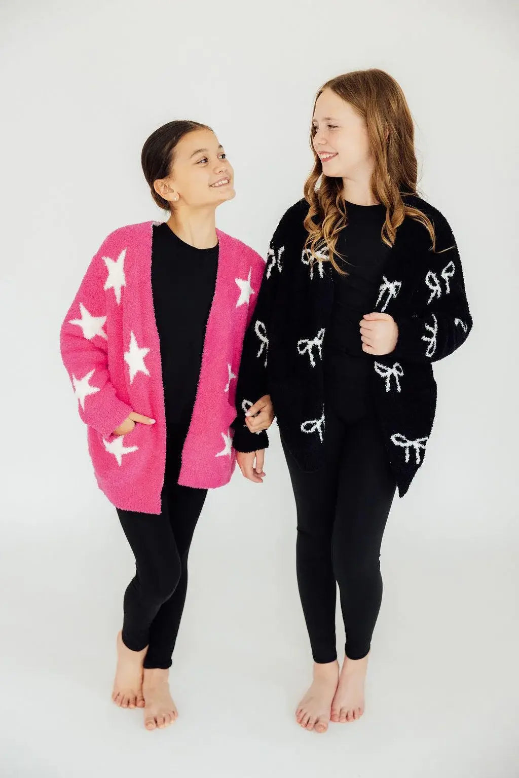 Bright Pink/Coconut Star Cozy Cardigan - Mila & Rose ® - Flyclothing LLC