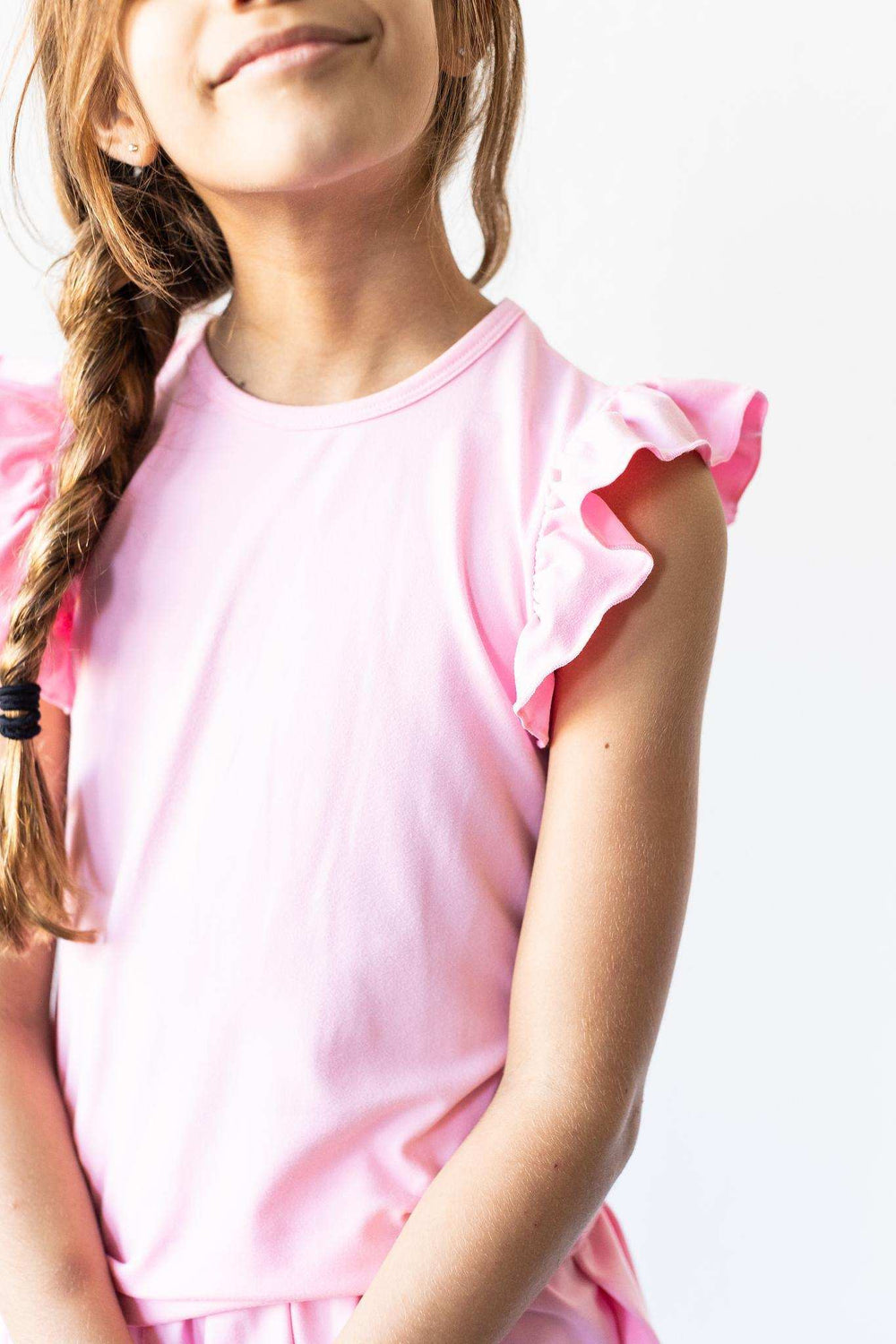 Bubblegum Pink S/S Ruffle Tee - Mila & Rose ® - Flyclothing LLC