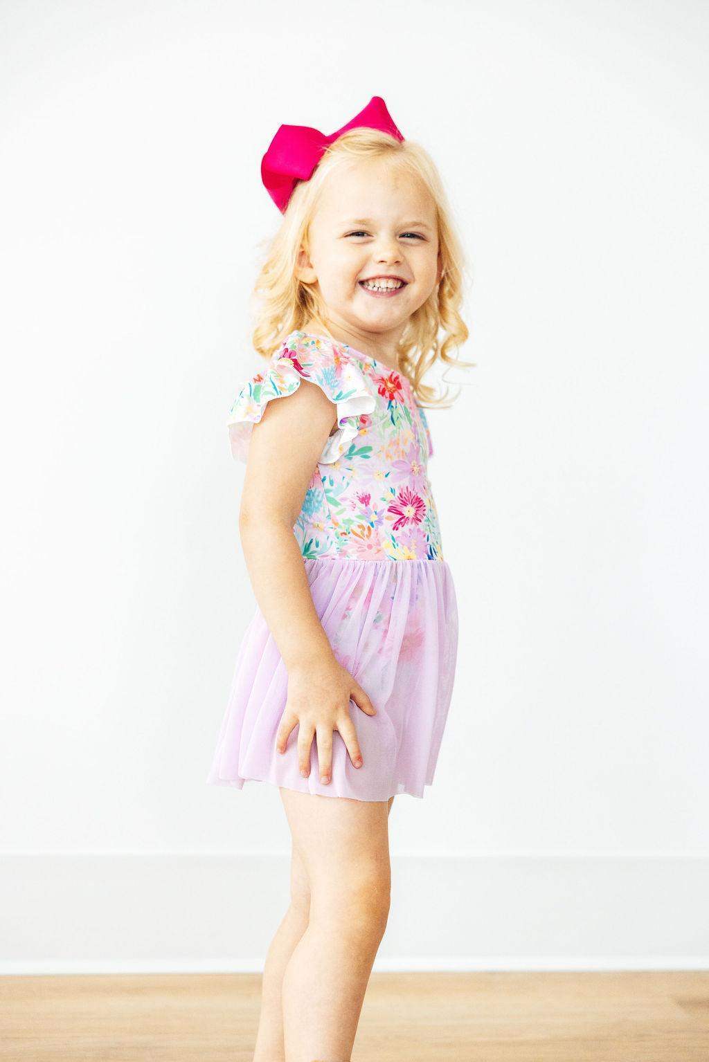 Field of Flowers S/S Twirl Leotard - Mila & Rose ® - Flyclothing LLC