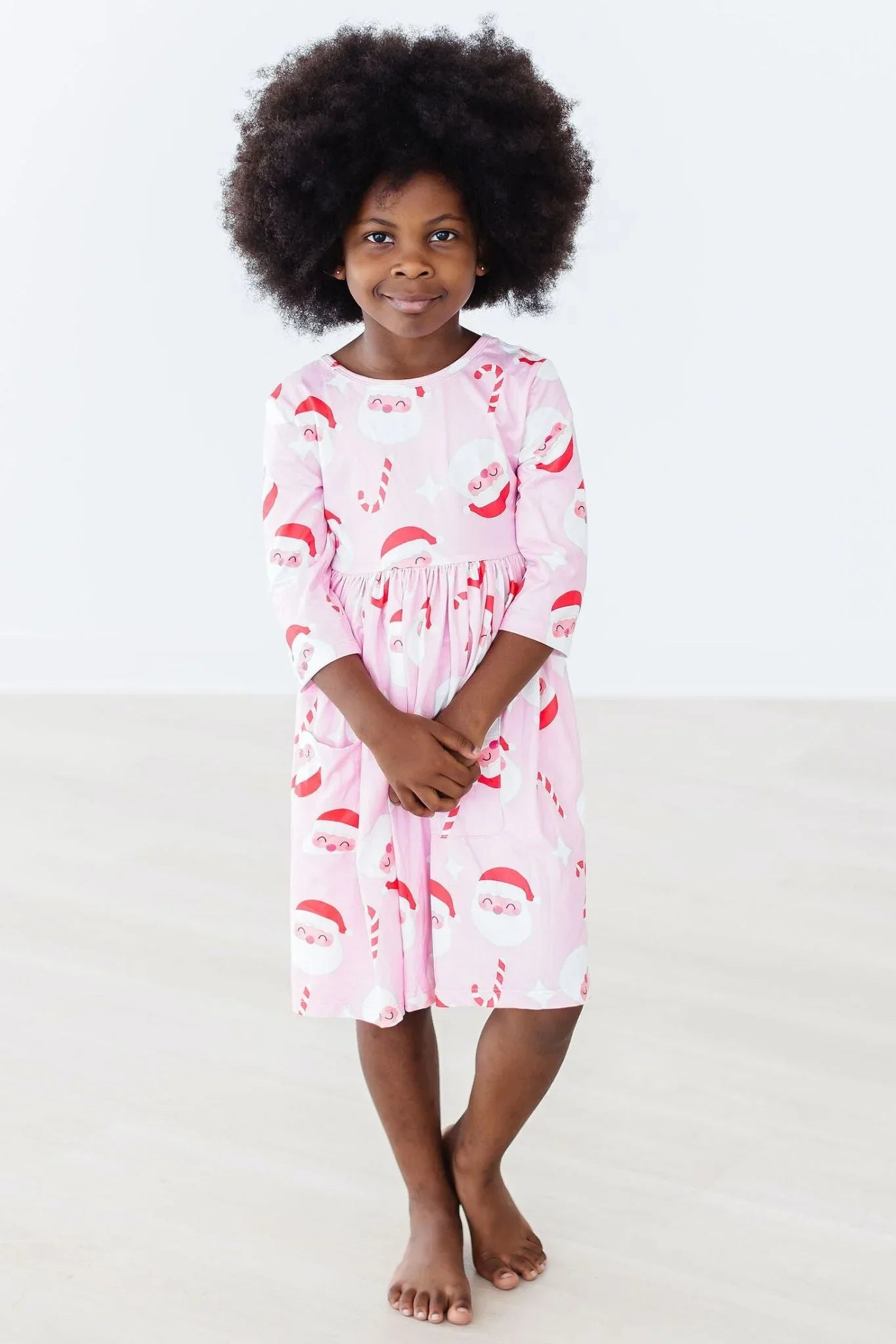 Jingle Bells 3/4 Sleeve Pocket Twirl Dress - Mila & Rose ® - Flyclothing LLC