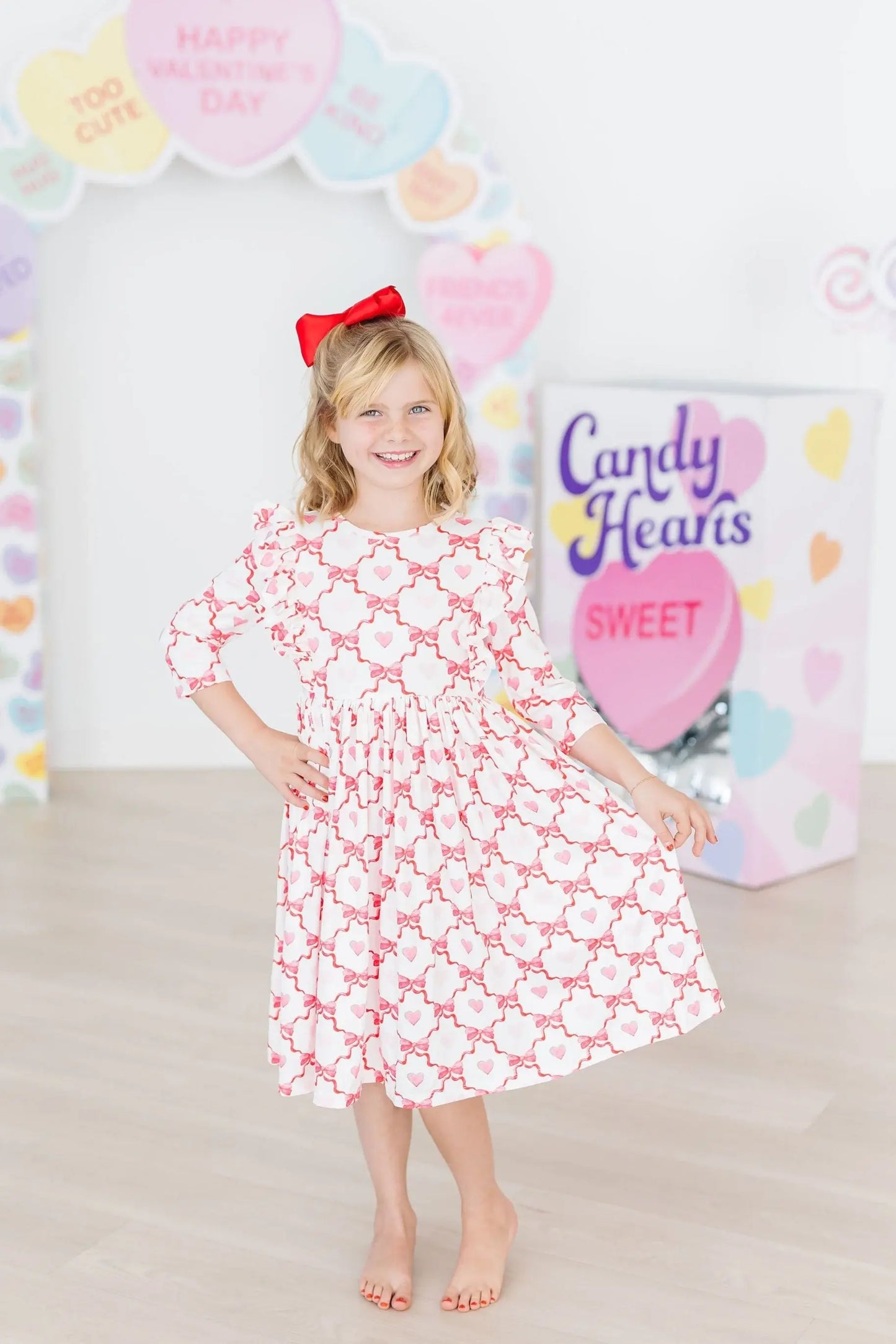 Lovebug 3/4 Sleeve Ruffle Twirl Dress - Mila & Rose ® - Flyclothing LLC