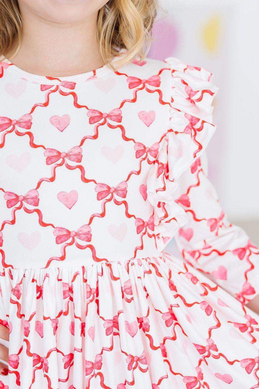 Lovebug 3/4 Sleeve Ruffle Twirl Dress - Mila & Rose ® - Flyclothing LLC