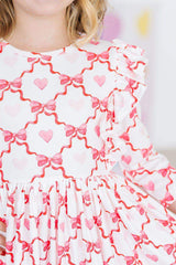 Lovebug 3/4 Sleeve Ruffle Twirl Dress - Mila & Rose ® - Flyclothing LLC