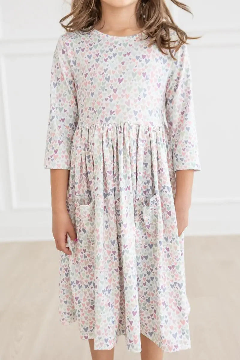 One in a Million 3/4 Sleeve Pocket Twirl Dress - Mila & Rose ® - Flyclothing LLC