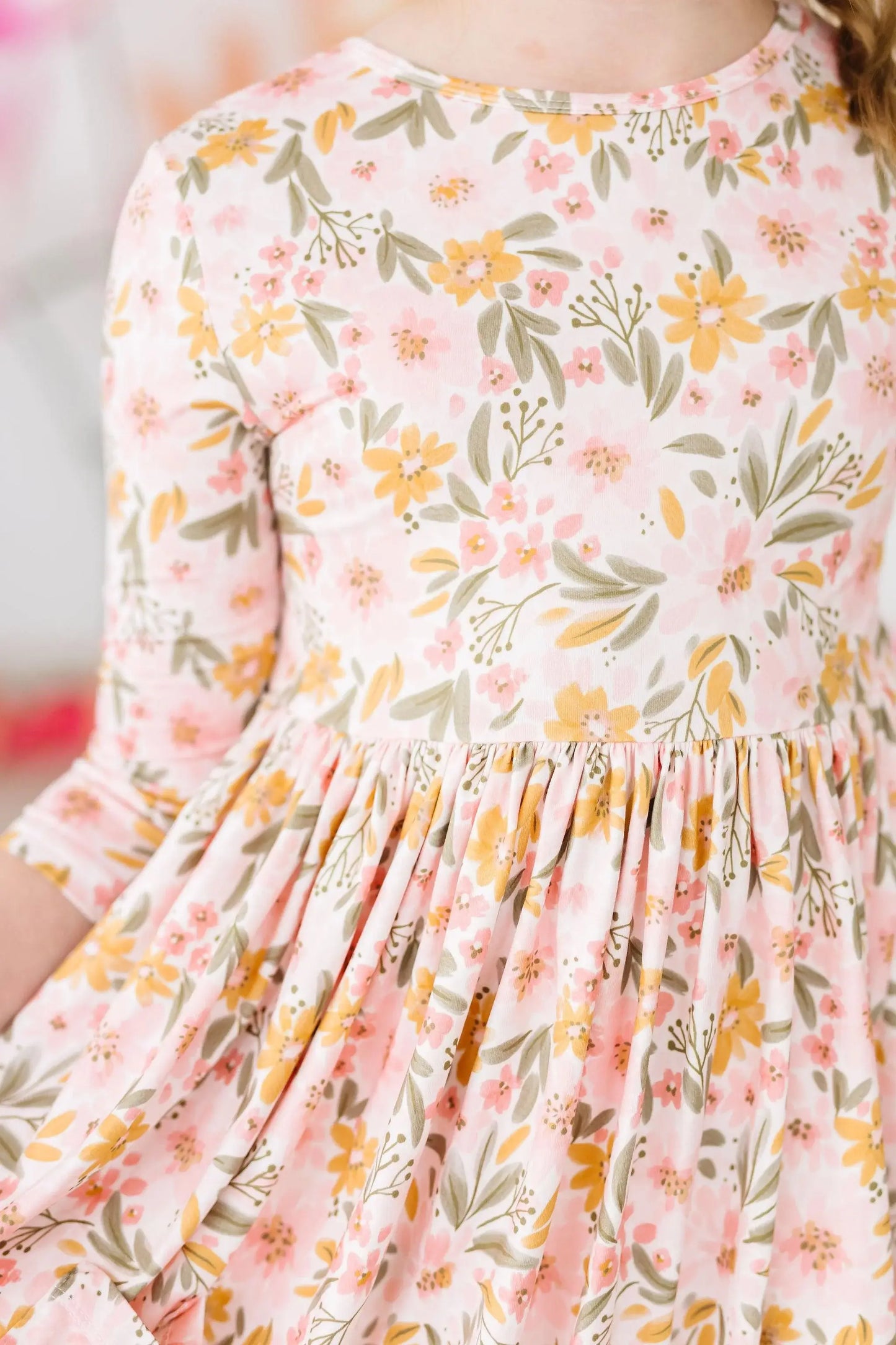 Pretty Peachy 3/4 Sleeve Pocket Twirl Dress - Mila & Rose ® - Flyclothing LLC