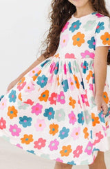 Retro Floral S/S Pocket Twirl Dress - Mila & Rose ® - Flyclothing LLC