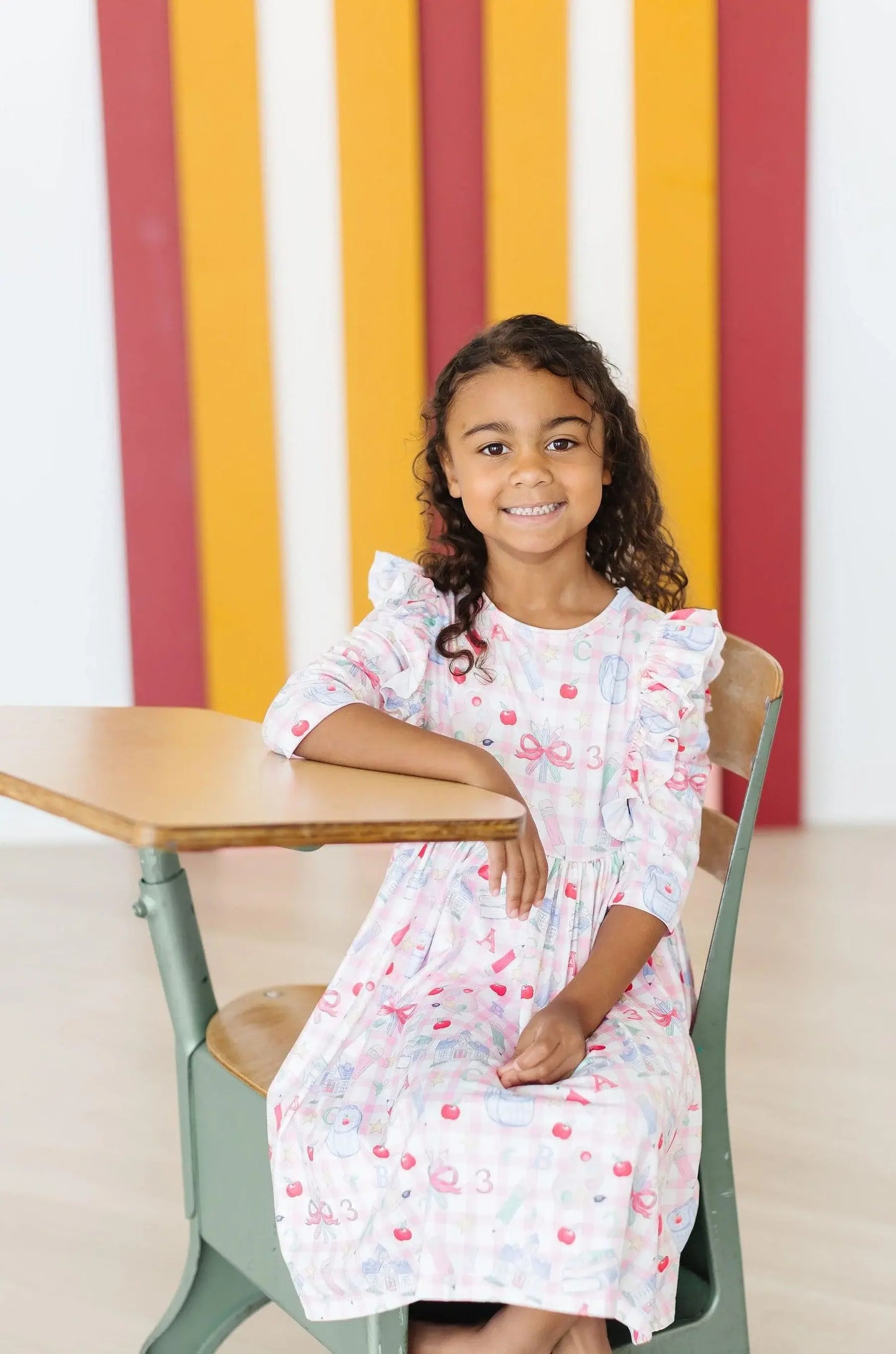 School Days 3/4 Ruffle Twirl Dress - Mila & Rose ® - Flyclothing LLC