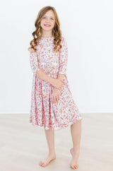 Springtime Bunnies 3/4 Sleeve Pocket Twirl Dress - Mila & Rose ® - Flyclothing LLC