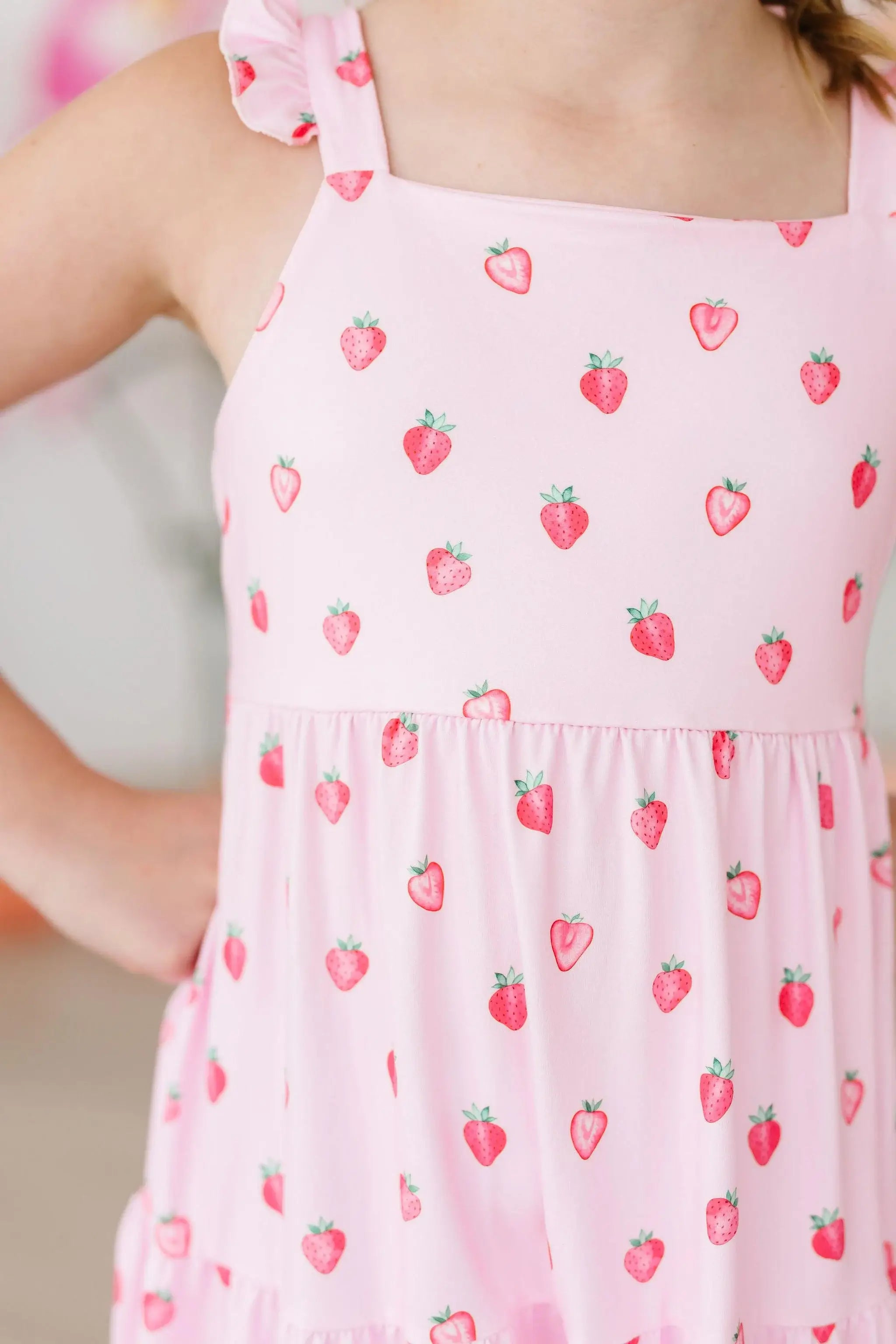 Sweet Strawberries Ruffle Maxi Dress - Mila & Rose ® - Flyclothing LLC