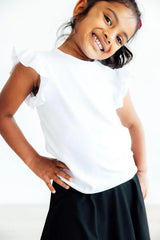 White S/S Ruffle Tee - Mila & Rose ® - Flyclothing LLC