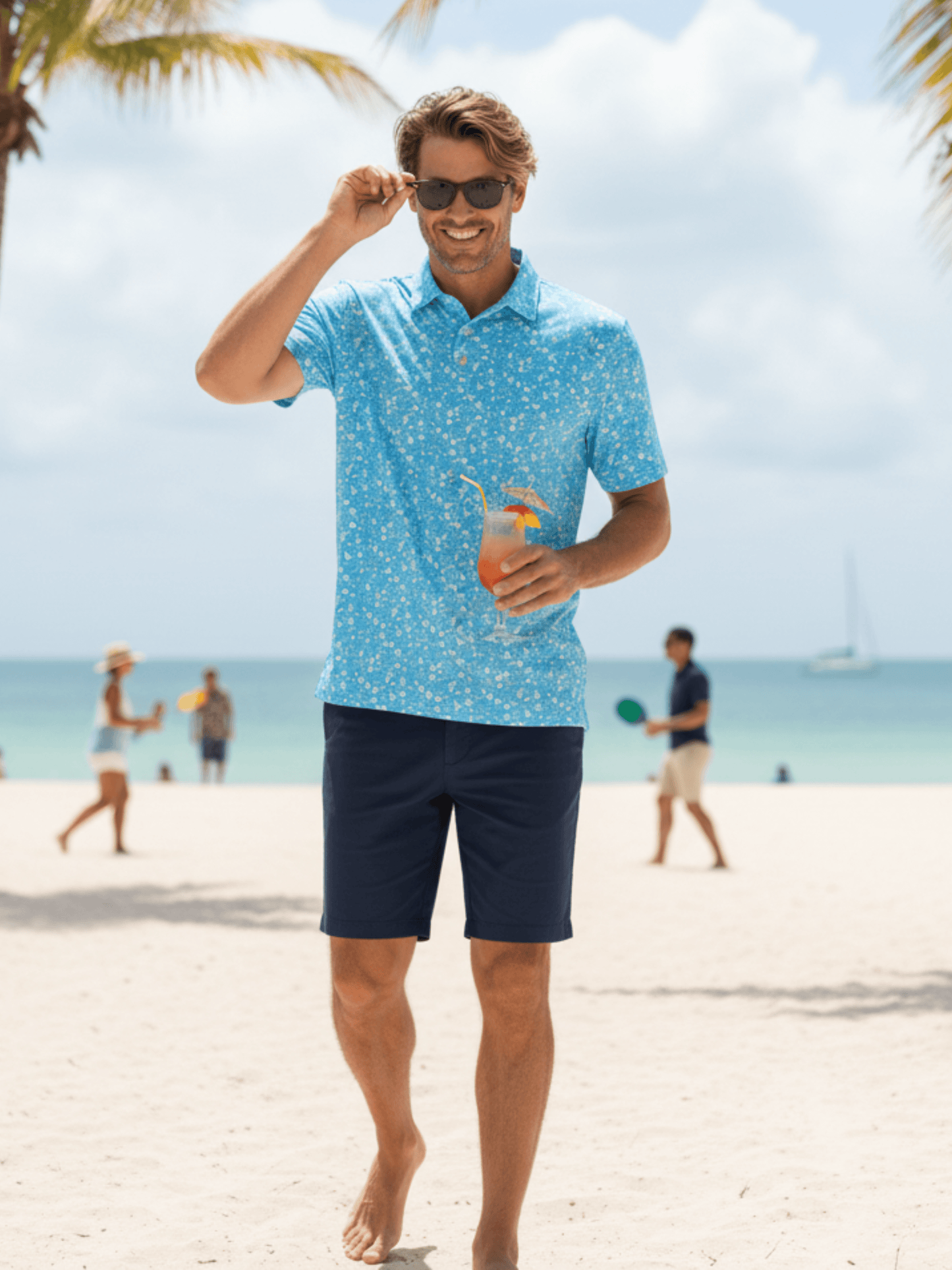 Vacation Performance Polo - White Water Life - Flyclothing LLC