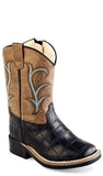 Old West Toddler's All Over Leatherette Material Broad Square Toe Boots - Old West